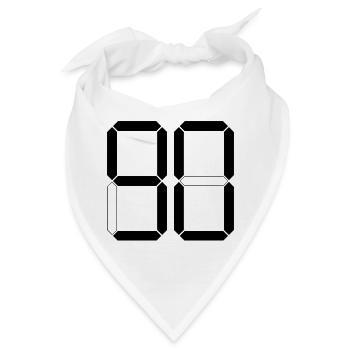 NUMMER 90 Neunzig Geschenk Digital - Bandana - Weiß - Vorne