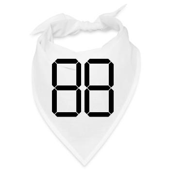 NUMMER 88 Achtundachtzig Geschenk Digital - Bandana - Weiß - Vorne