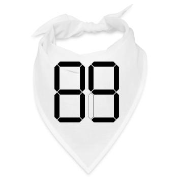NUMMER 89 Neunundachtzig Geschenk Digital - Bandana - Weiß - Vorne