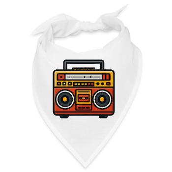Retro-Boombox-Pop-Art - Bandana - Weiß - Vorne