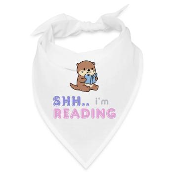 Otter beim Lesen Lesekumpel - Bandana - Weiß - Vorne