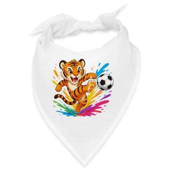 Tiger Kick Ball Farbexplosion - Bandana - Weiß - Vorne
