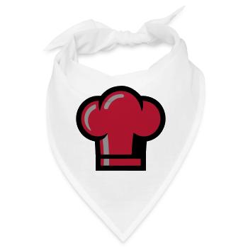 Kochmütze Chefkoch Restaurant Gastro Kochen - Bandana - Weiß - Vorne