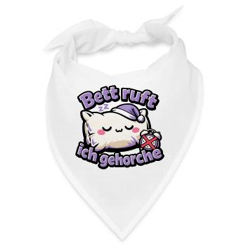 Schlafende Kuschelkatze Bettruf - Bandana - Weiß - Vorne