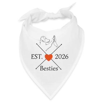 Besties 2026 Hundemama Hundepapa - Bandana - Weiß - Vorne