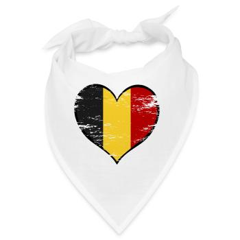 Belgien Herzflagge used - Bandana - Weiß - Vorne