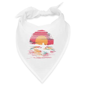 Rudern Zeichnung Synthwave - Bandana - Weiß - Vorne
