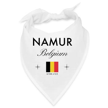 Namur Belgien Koordinaten Reise Souvenir - Bandana - Weiß - Vorne