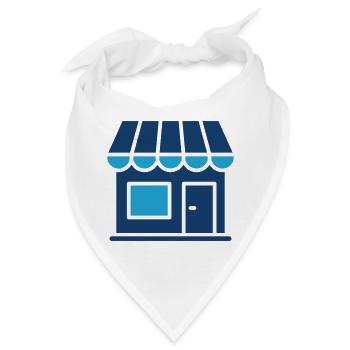 Storefront Solid Icon Einzelhandelsgeschäft Aufbau - Bandana - Weiß - Vorne