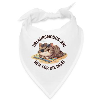 Kater Urlaubsmodus Insel Spruch - Bandana - Weiß - Vorne