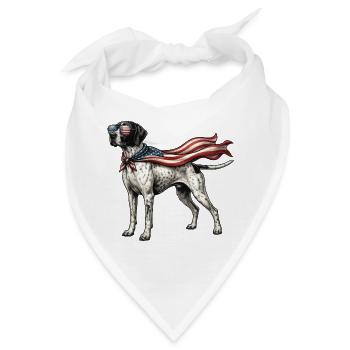 Patriotischer englischer Pointer – Pointer Papa Vogelhund - Bandana - Weiß - Vorne