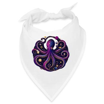 Illustration der planetaren Umlaufbahn des kosmischen Oktopus - Bandana - Weiß - Vorne