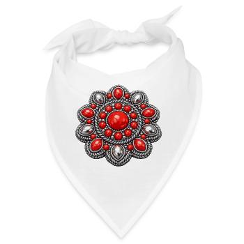 Zeeland-Knopf rot Koralle-silber - Bandana - Weiß - Vorne