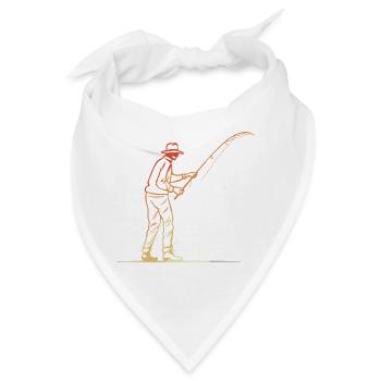 Angler Grafik Retro Stil - Bandana - Weiß - Vorne