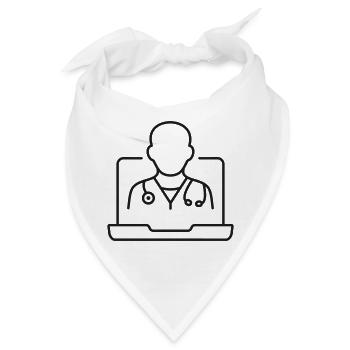Online-Hotline-Icon für Ärzte in Telemedizin - Bandana - Weiß - Vorne