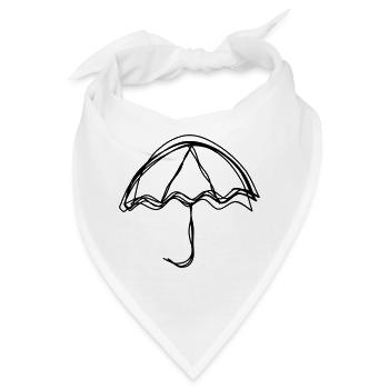 Regenschirm handgezeichnet - Bandana - Weiß - Vorne