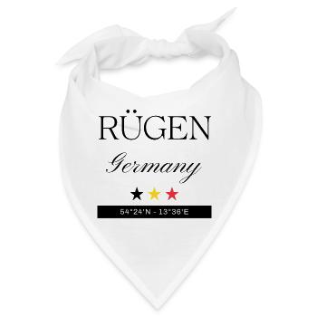 Rügen Deutschland Souvenir – Reise minimalistisch - Bandana - Weiß - Vorne