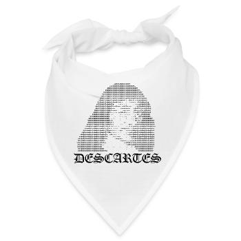 René Descartes ASCII Kunstporträt - Bandana - Weiß - Vorne