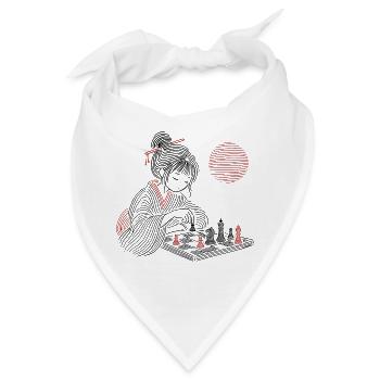 Roter Linienkreis und Spielfiguren - Bandana - Weiß - Vorne