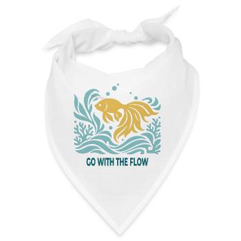 Go With The Flow – Goldfisch im Wasser - Bandana - Weiß - Vorne