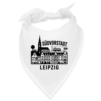Südvorstadt Leipzig Silhouette - Bandana - Weiß - Vorne