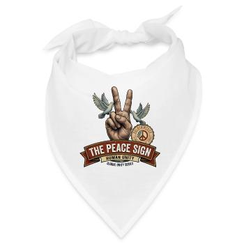 Friedenszeichen mit einer Taube - Bandana - Weiß - Vorne