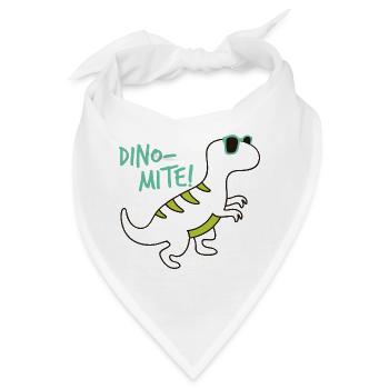 Cooler Dinosaurier Dino-Mite Sonnenbrille Fun - Bandana - Weiß - Vorne