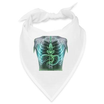 Röntgen Frosch im Hals Halloween - Bandana - Weiß - Vorne
