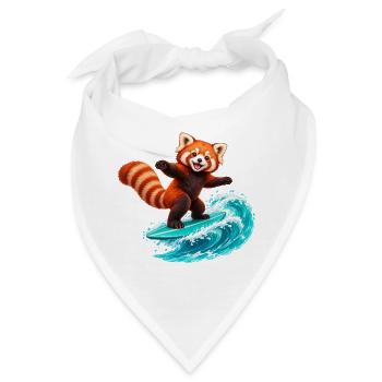 Red Panda auf der Teal Wave surfen - Bandana - Weiß - Vorne