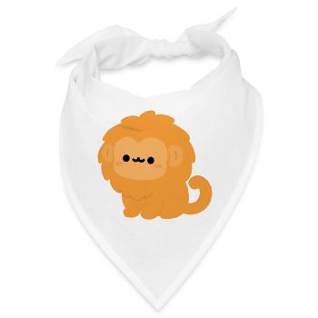 Goldener Löwe Tamarin-Affe - Bandana - Weiß - Vorne