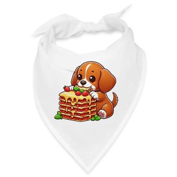 Beagle Liebt Lasagne Italienisch Hund Liebe Lasagn - Bandana - Weiß - Vorne