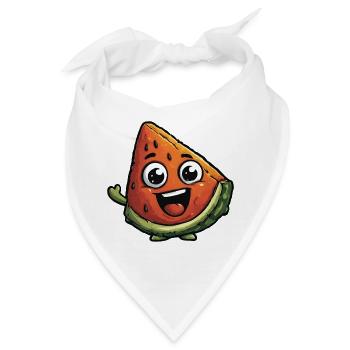 Lachende Wassermelonenscheibe - Bandana - Weiß - Vorne