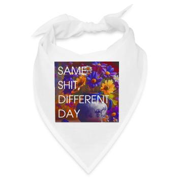Bunte Blüten vs Alltag - Bandana - Weiß - Vorne