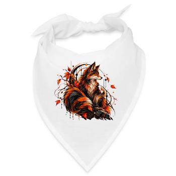 Der majestätische Herbstfuchs - Bandana - Weiß - Vorne