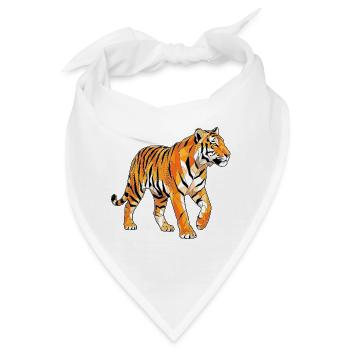 Poly Stil Tiger - Bandana - Weiß - Vorne