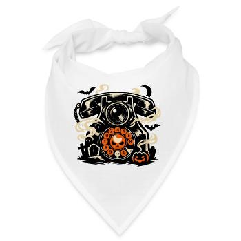 Spuktelefon Halloween Motiv - Bandana - Weiß - Vorne