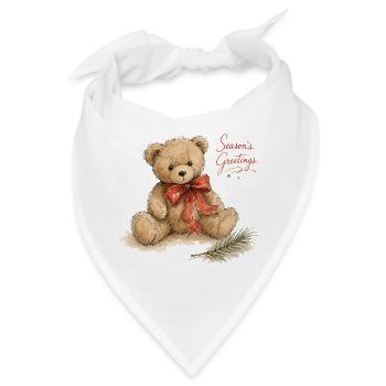 Aquarell Weihnachtsteddybär - Bandana - Weiß - Vorne