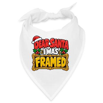 Dear Santa I Was Framed - Bandana - Weiß - Vorne