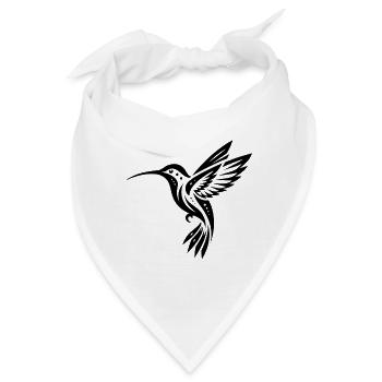 Schwarzer Kolibri Minimalistisch - Bandana - Weiß - Vorne