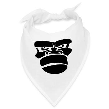 gorilla affe monkey schimpanse chimp ape - Bandana - Weiß - Vorne