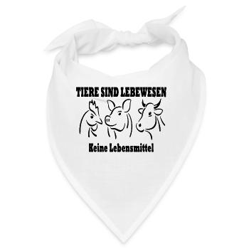 Tiere sind Lebewesen Keine Lebensmittel - Bandana - Weiß - Vorne