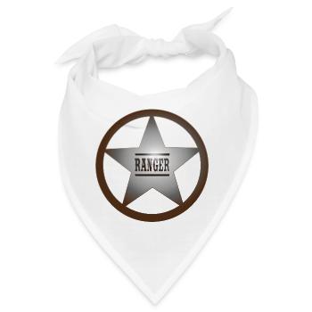 cowboy ranger rancher sheriff horse wester - Bandana - Weiß - Vorne