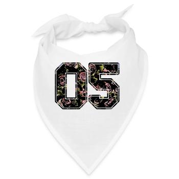 Rosen Nummer 05 / Zahl Ziffer fünf romantisch - Bandana - Weiß - Vorne