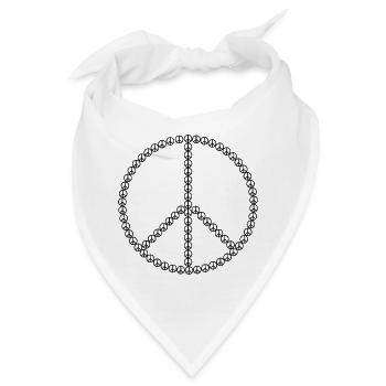 Peacezeichen - Bandana - Weiß - Vorne