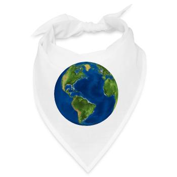 Weltkugel - Bandana - Weiß - Vorne