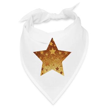 Stern mit Sternchen - Gold Geschenk Geschenkidee - Bandana - Weiß - Vorne