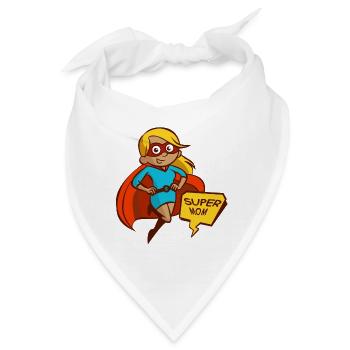 Supermama als Geschenk - Bandana - Weiß - Vorne
