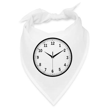 uhr zeit watch clock time hourglass sanduhr42 - Bandana - Weiß - Vorne