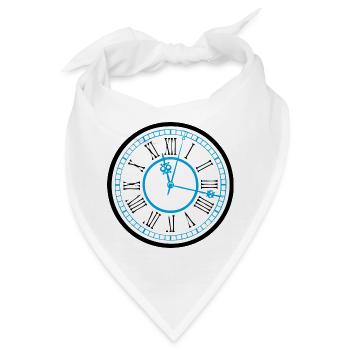 uhr zeit watch clock time hourglass sanduhr33 - Bandana - Weiß - Vorne