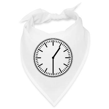 uhr zeit watch clock time hourglass sanduhr34 - Bandana - Weiß - Vorne